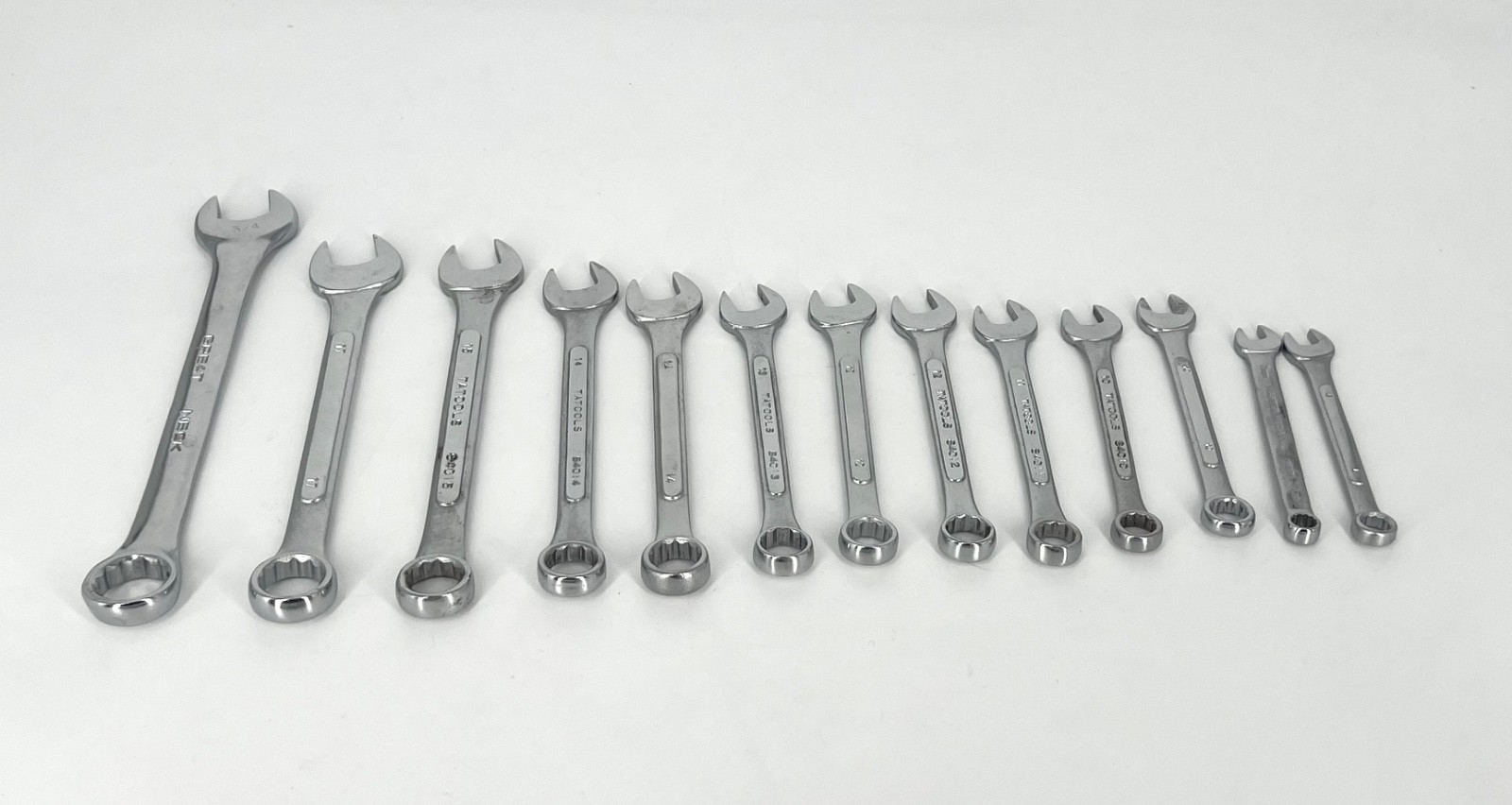 Lot of 13 vintage Mechanic Wrench set 7mm – 17mm TATOOLS Thorsen Great Neck