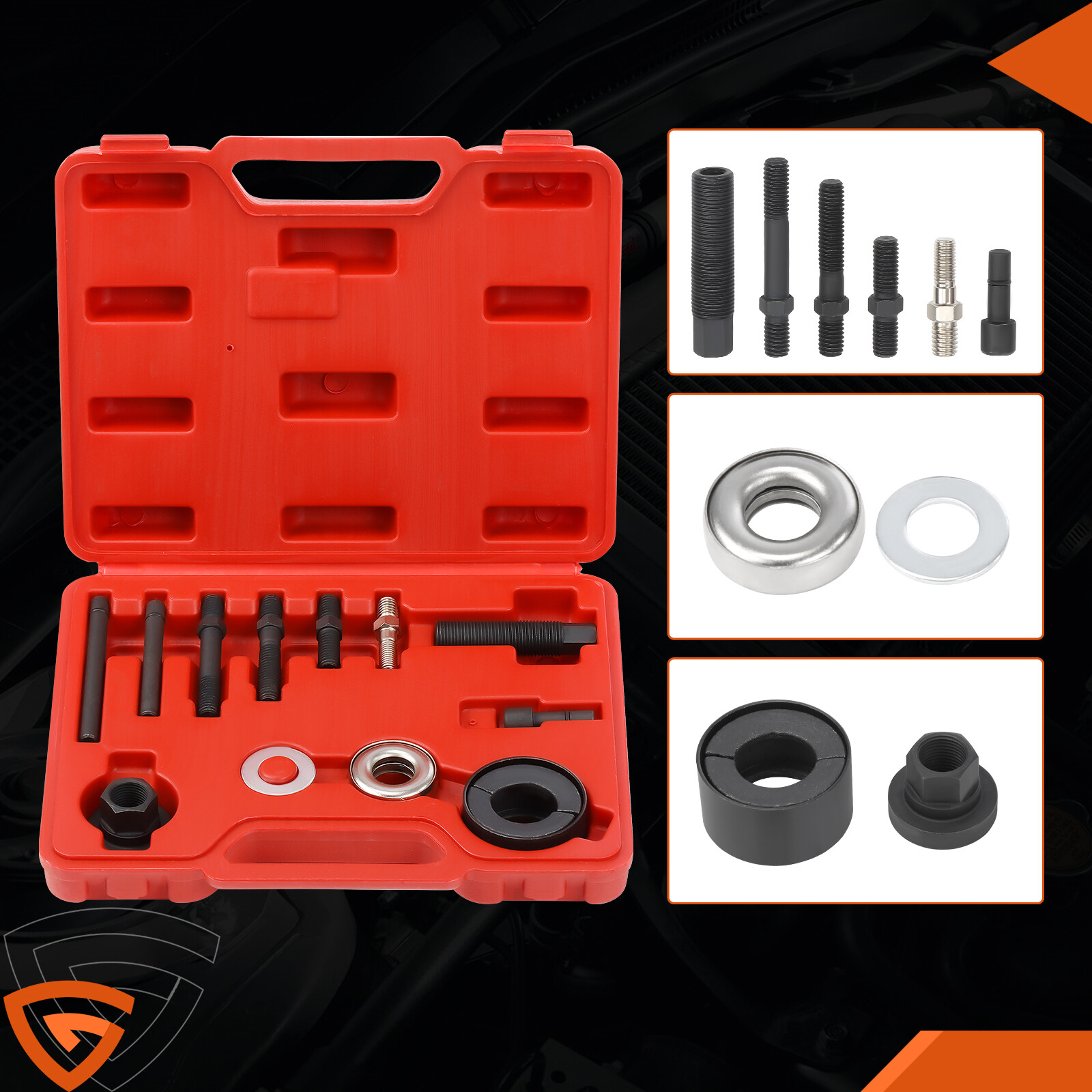 Pulley Puller and Installer Power Steering Pump Remover Alternator – 13 PCS Kit