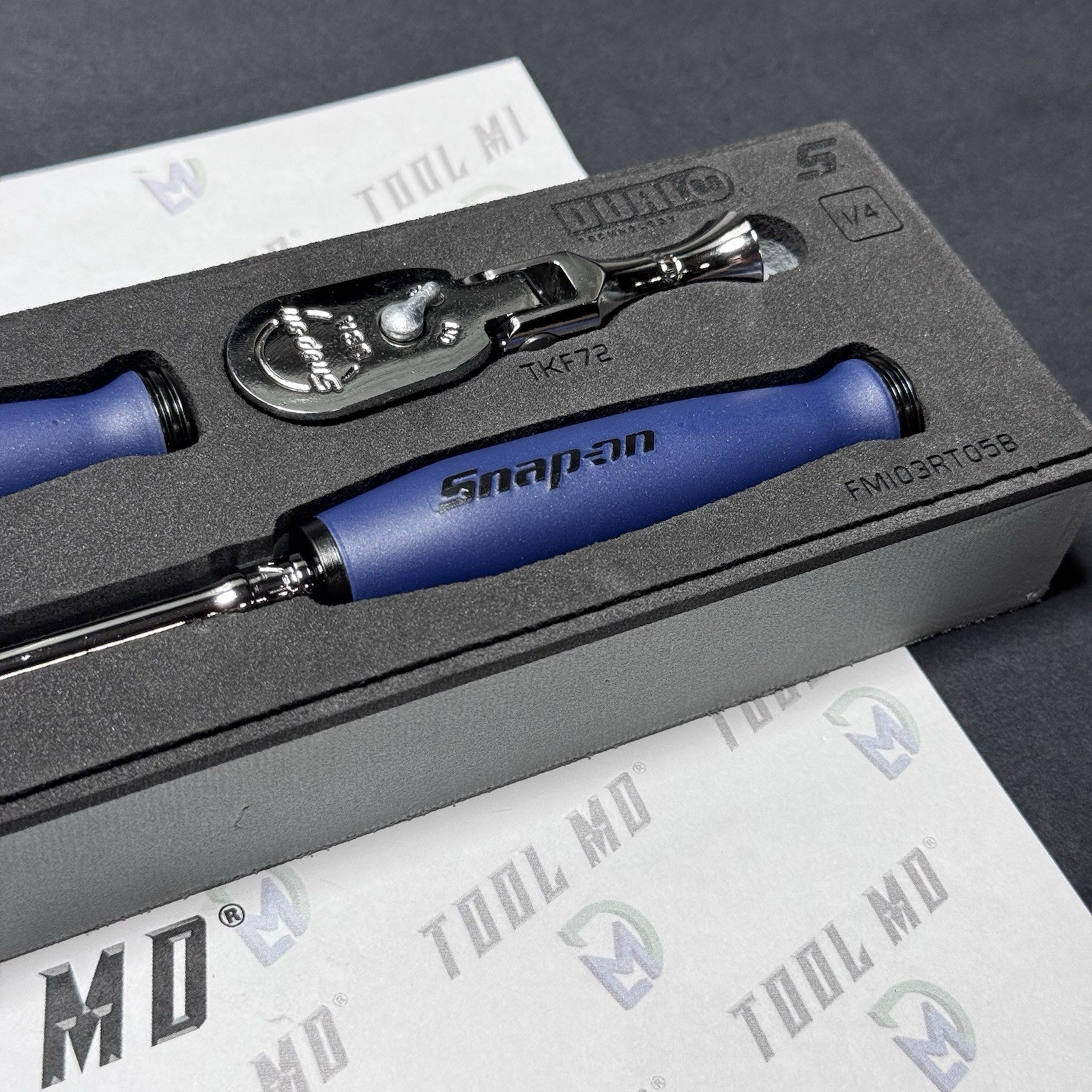 Snap-on Tools USA REVERSE POWER BLUE Compact 3pc 3/8″ Drive Ratchet Set 103RT05F