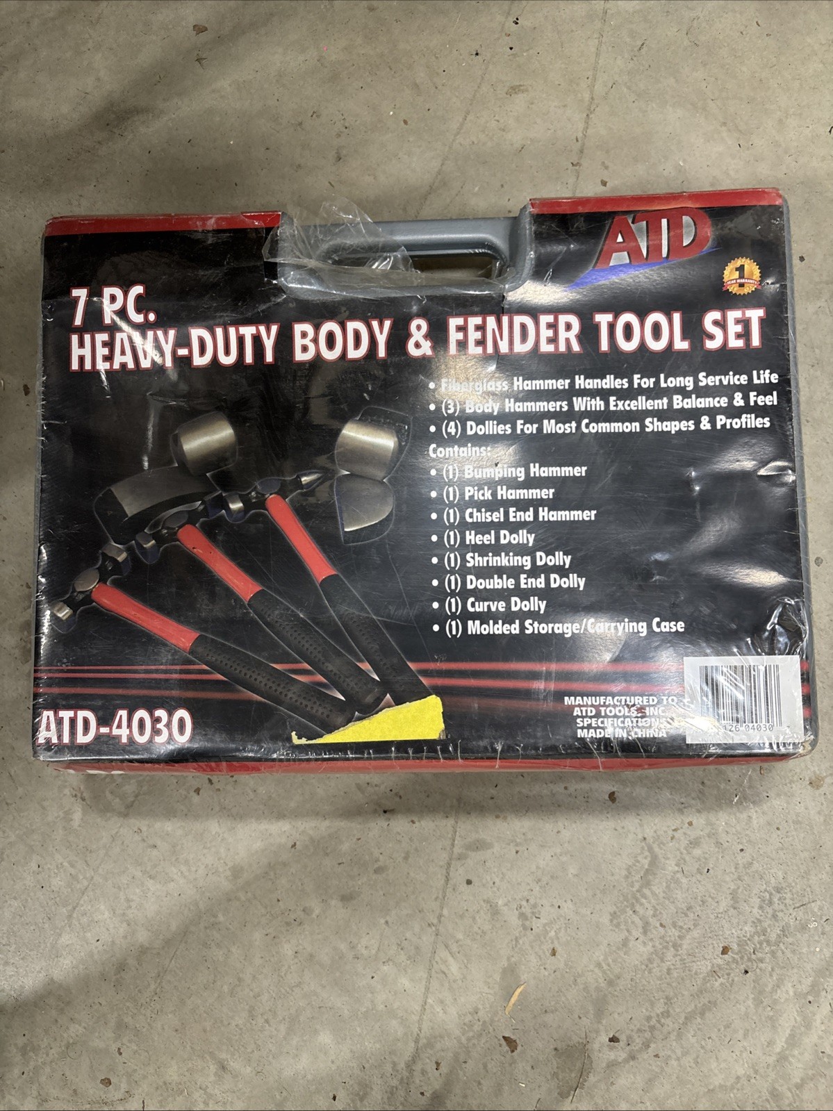 ATD 7pc Heavy Duty Fiberglass Handle Body Hammer and dolly Tool Set #4030