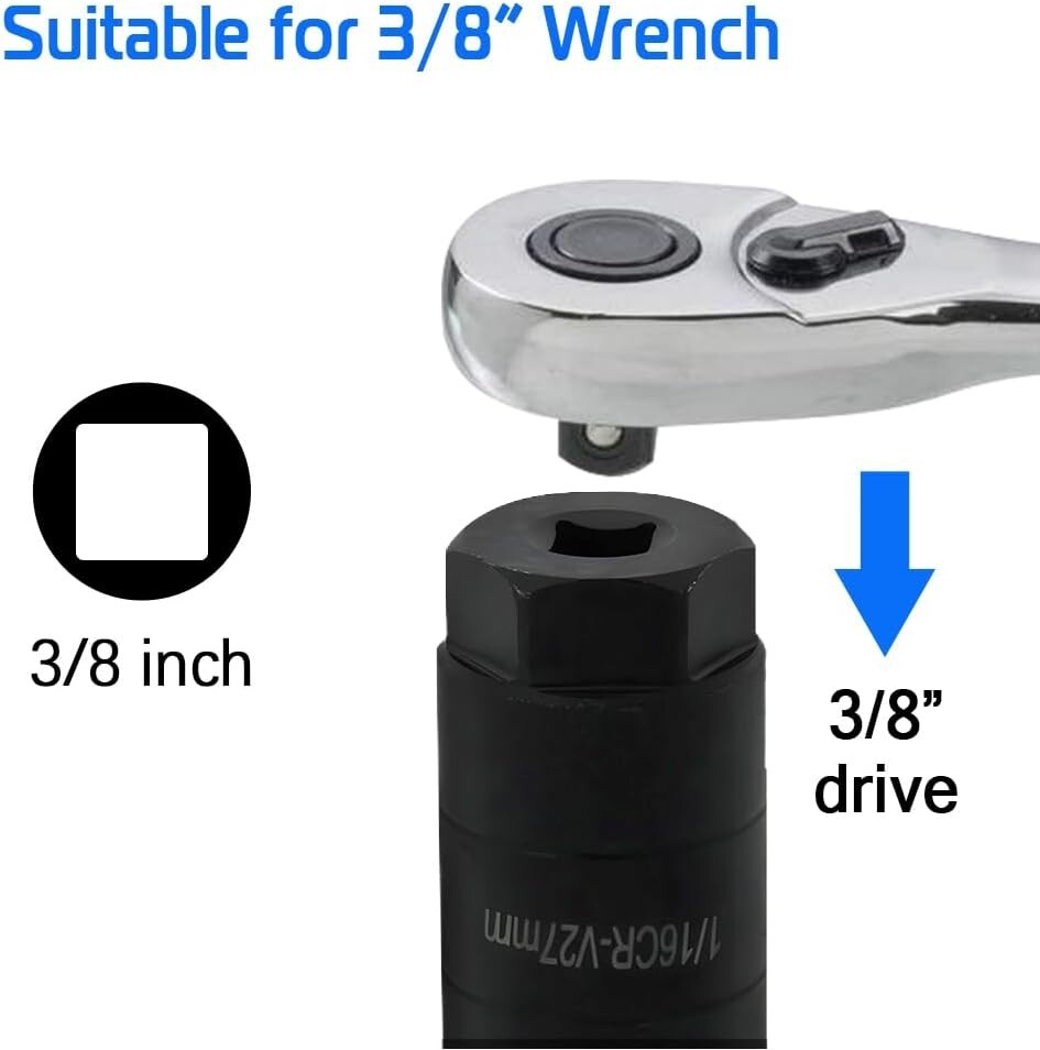 Oil Pressure Switch Socket 1 1/16» x Up To 2-5/8» Fits 3/8» Drive/1 1/8» Hex