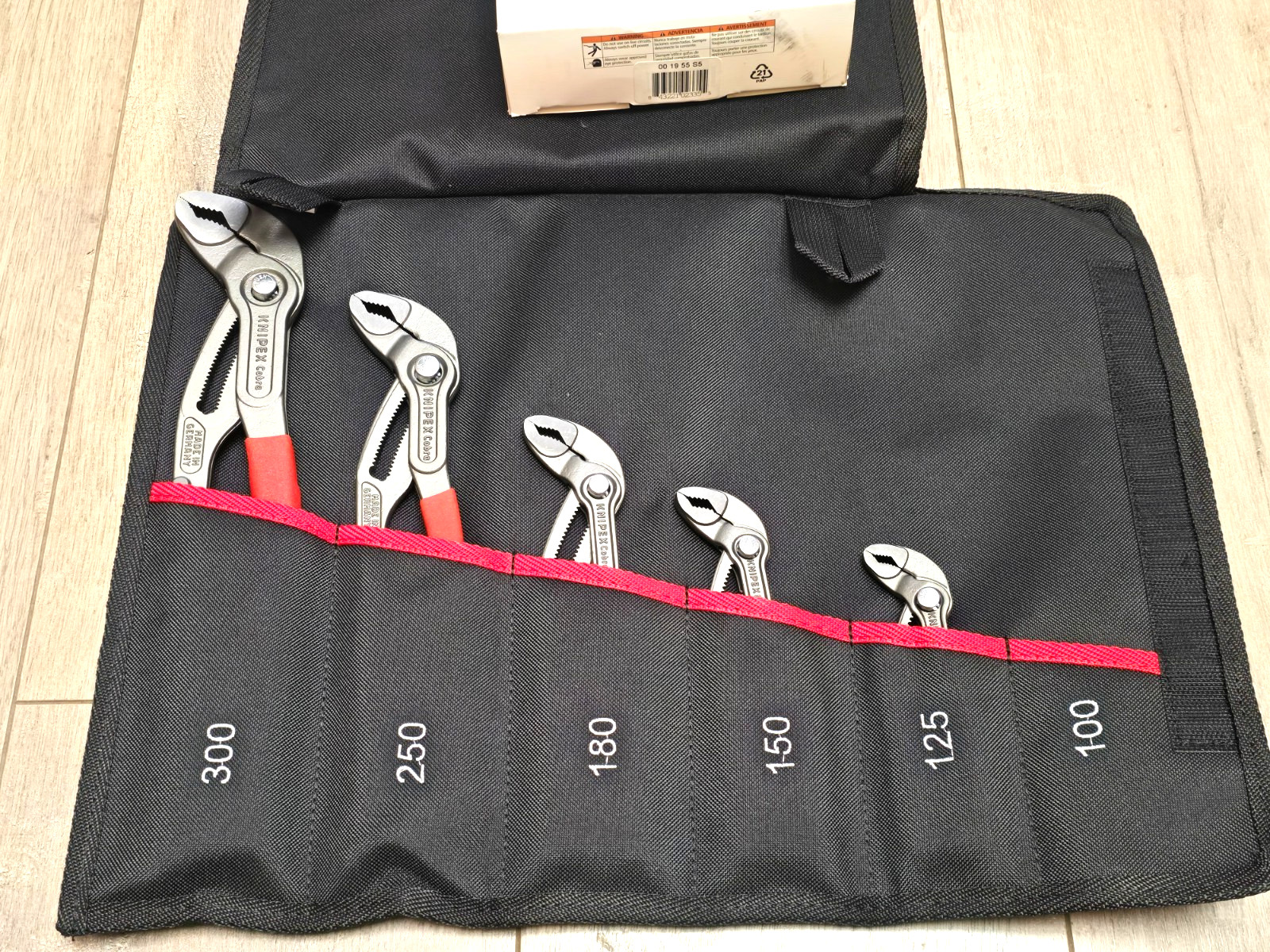 Knipex Tools 001955S5 5pc Cobra Pro Plier Set 5″, 6″, 7″, 10″ & 12″ w/Pouch