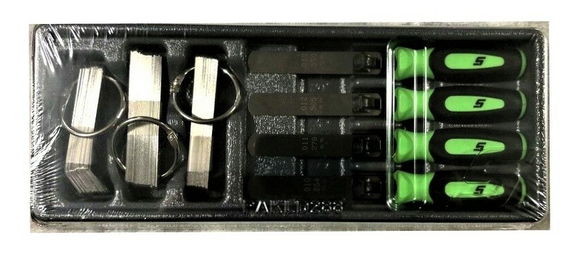 *NEW* SNAP-ON Feeler Gauge SET 82 pcs Straight, Step & 45° *GREEN HANDLE* FB336