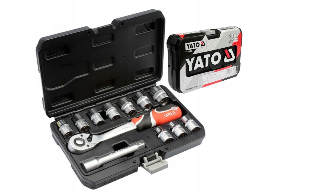 Ratchet Socket Set 1/2″ 12 PcsTools Toolbox YT-38671 Yato Professional