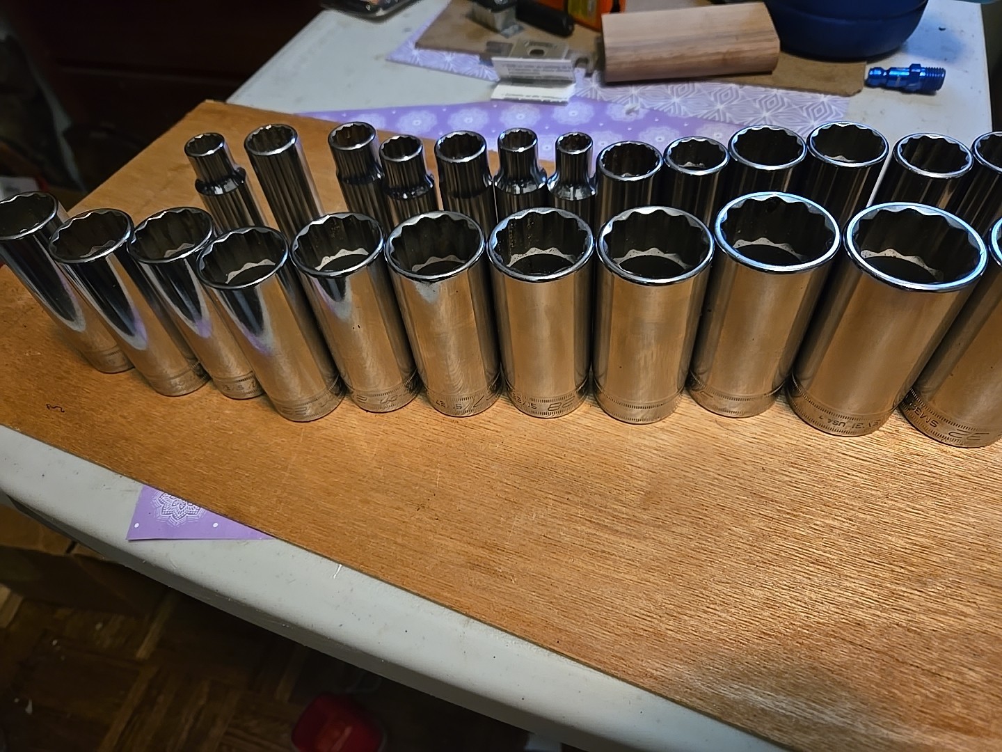 Snap-on Deep Metric Socket Set 1/2″ Drive 32mm To 10mm 12 Point- Ratchet S832
