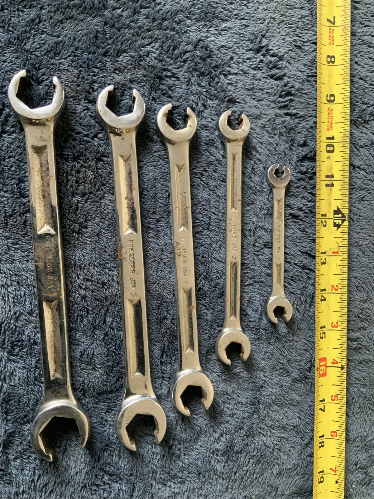 Snap On Double Flare Nut End Wrench Set, 5pc…Sae…..older Style…..see Pics….b