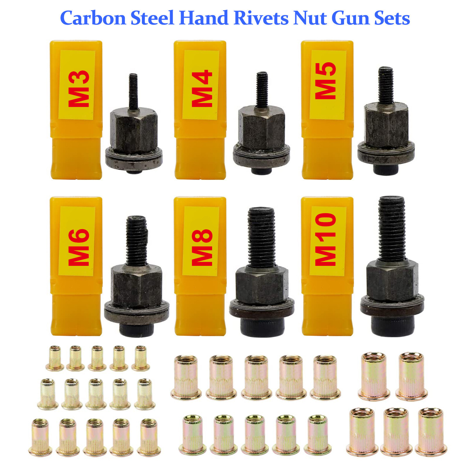 Hand Rivet Nut Gun,Head Nuts Simple Installation Manual Riveter Rivnut Tool Kit