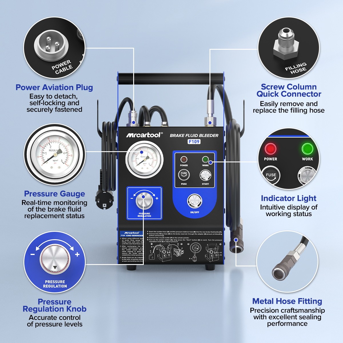 110V Electric Brake Bleeder Machine Adapter Kit Fit For BMW, Audi, Ford, Honda