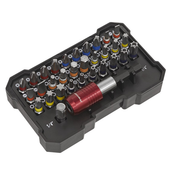 Sealey Tools AK2110 Colour Coded Bit Set 32Piece Slotted PH PZ Torx * Security