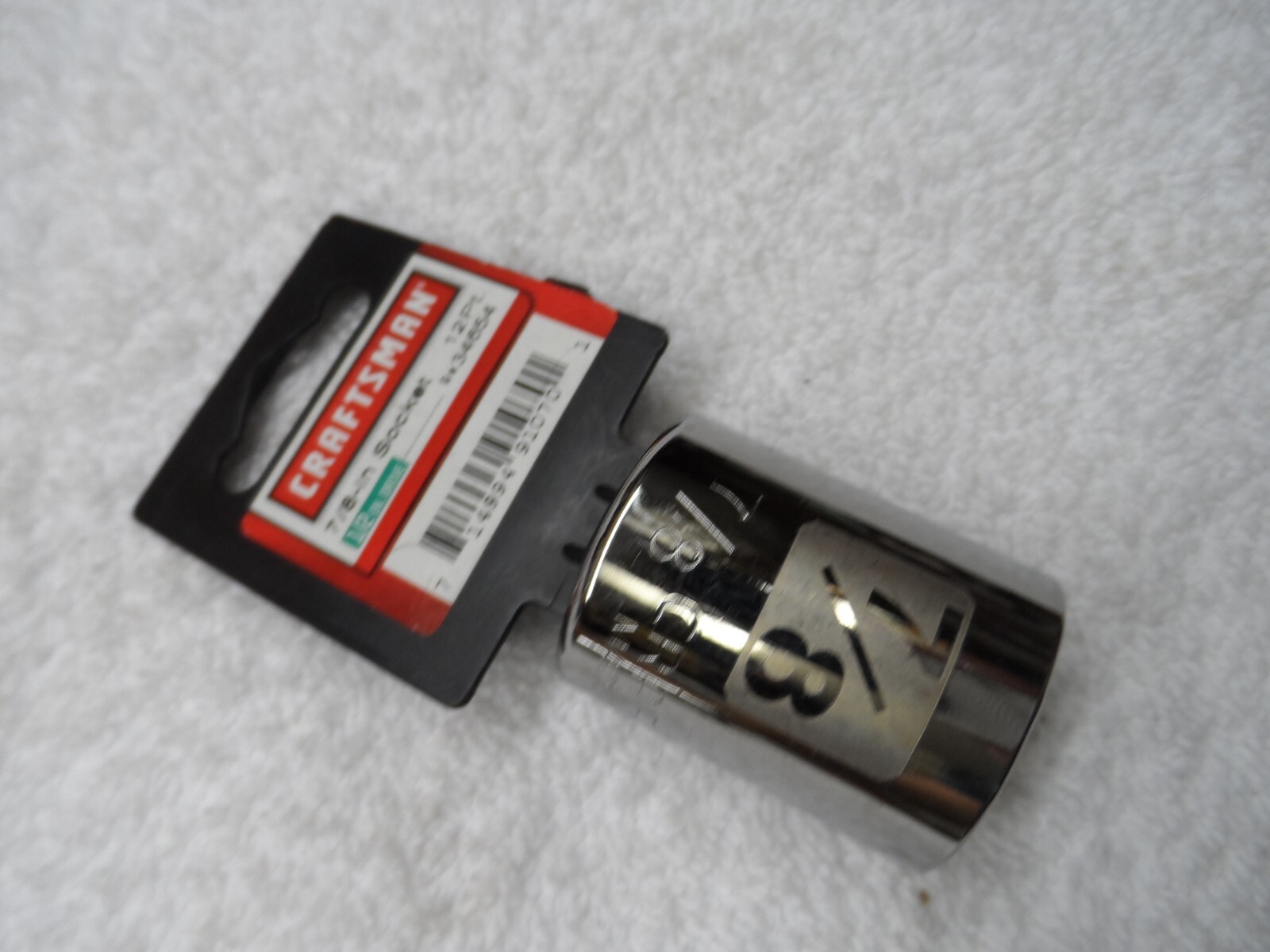 Craftsman 1/2″ Drive Standard SAE Socket, 7/8″ laser 12 pt USA G2D NIP- PN 34654