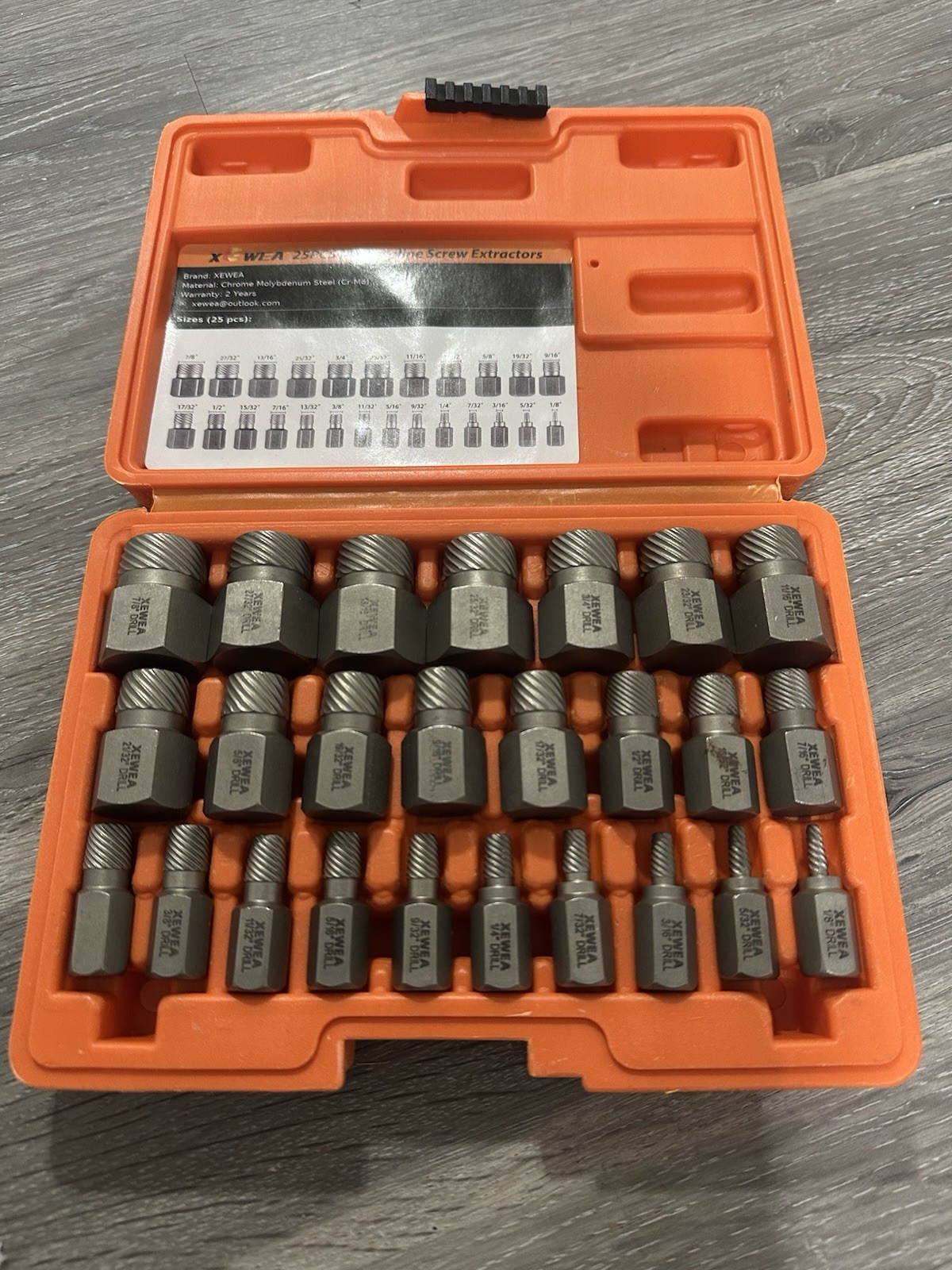 XEWEA 25-Piece Screw Extractor Set – Heavy Duty Multi-Spline Bolt Remover Kit