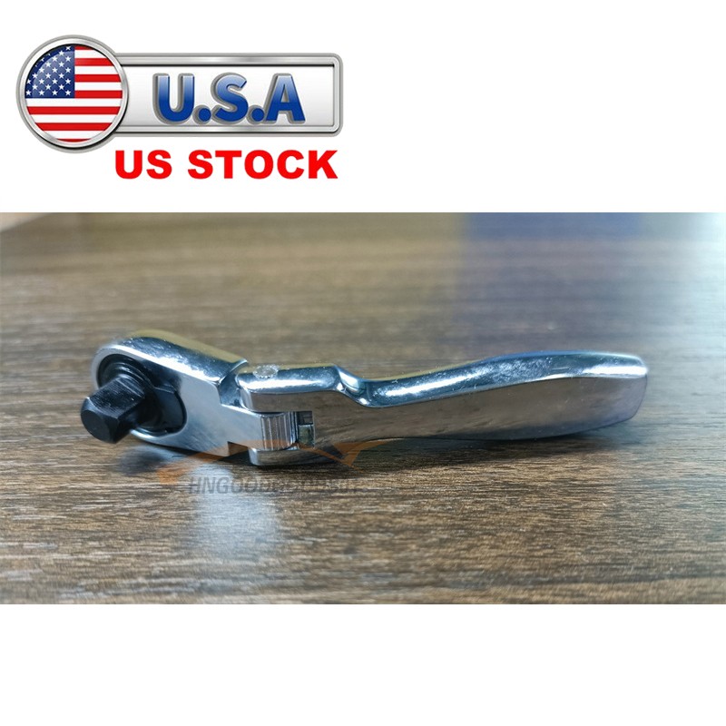 1/4″ Drive Ratchet Handle Socket Wrench 72 Tooth Flexible Head Stubby Flattop