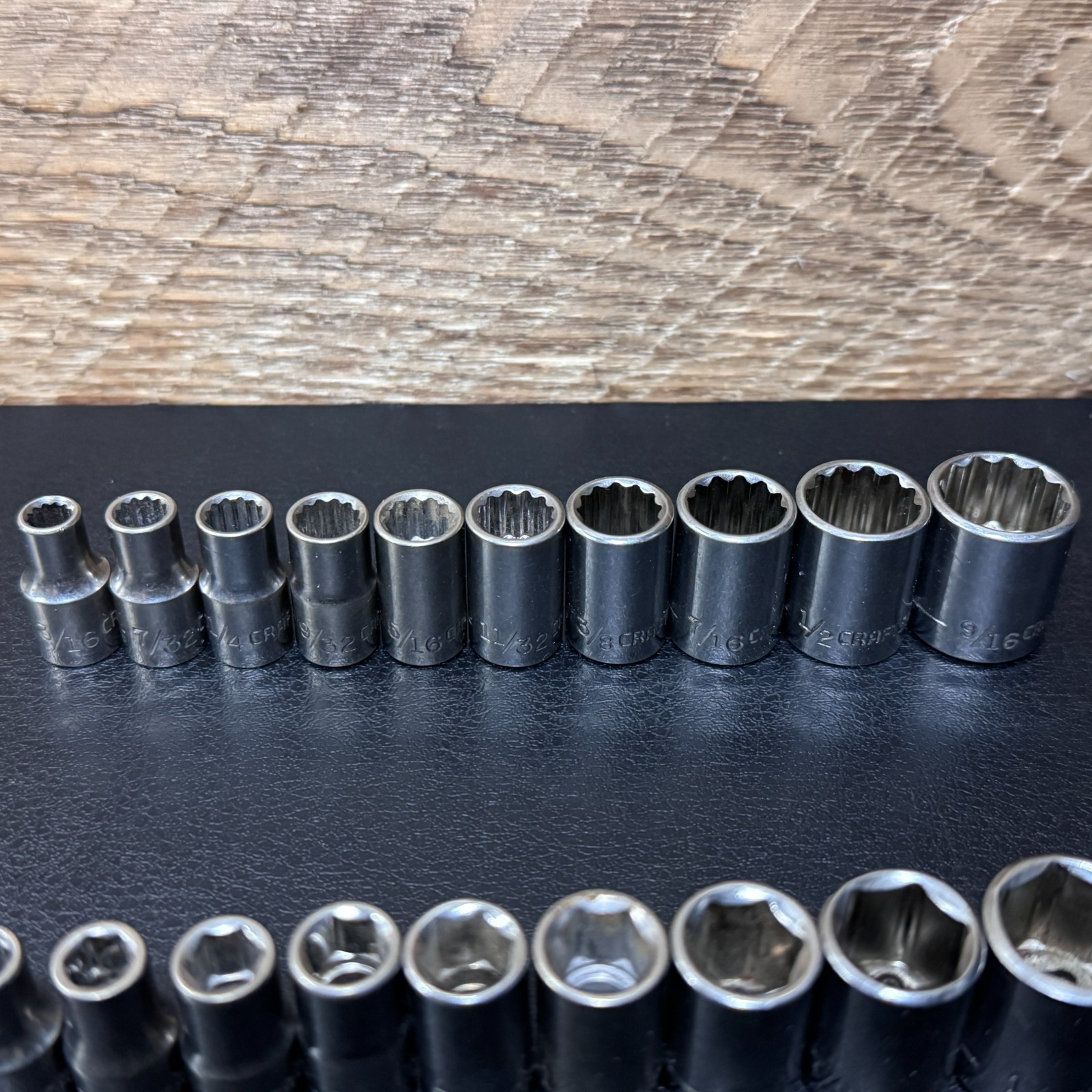 Craftsman S-AC 1/4 Drive Metric & SAE Socket Set STD Deep w/ Ratchet 44807 —65pc