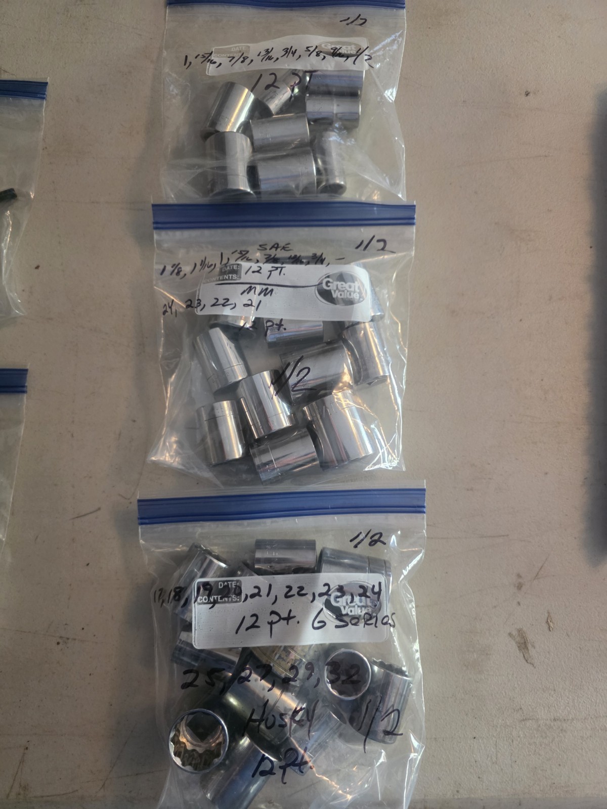 Craftsman G series Socket Assortment Lot SAE & Metric 1/2-3/8 Sized