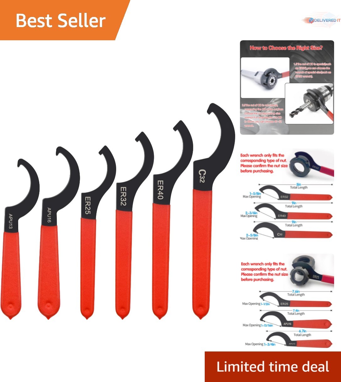 6pcs Coilover Spanner Wrench Set Alloy Steel Shock Adjustment Tools for Car R…