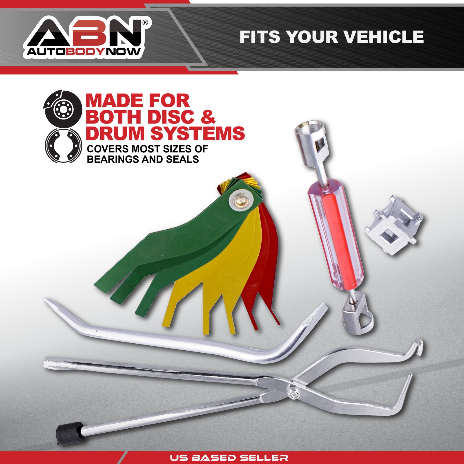 ABN | Brake Tools 15-Piece Brake Kit with Brake Caliper Tool Brake Drum Puller