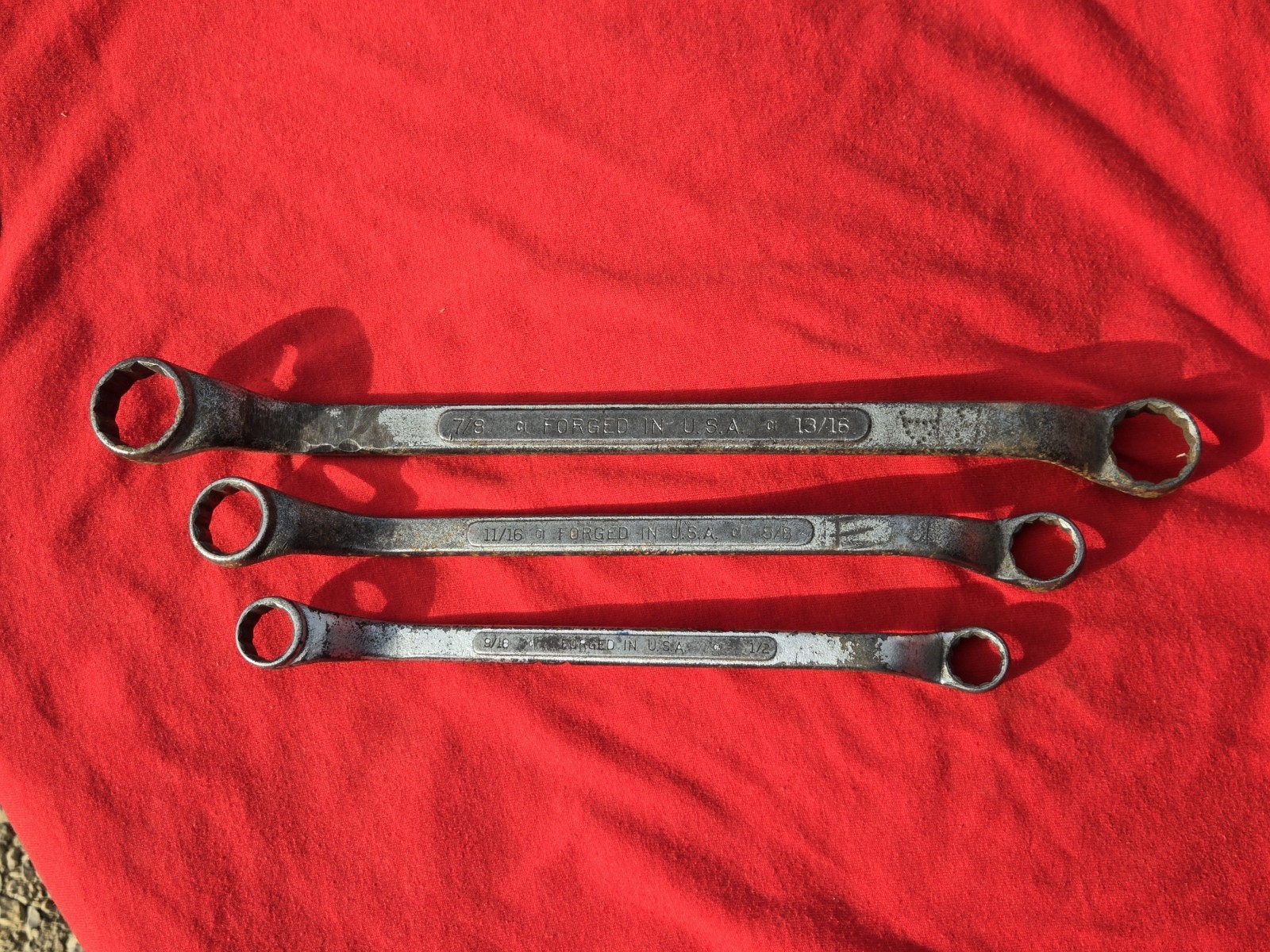 Vintage 1930’s Craftsman 3pc SAE Offset Box End Wrenches CI Made in USA