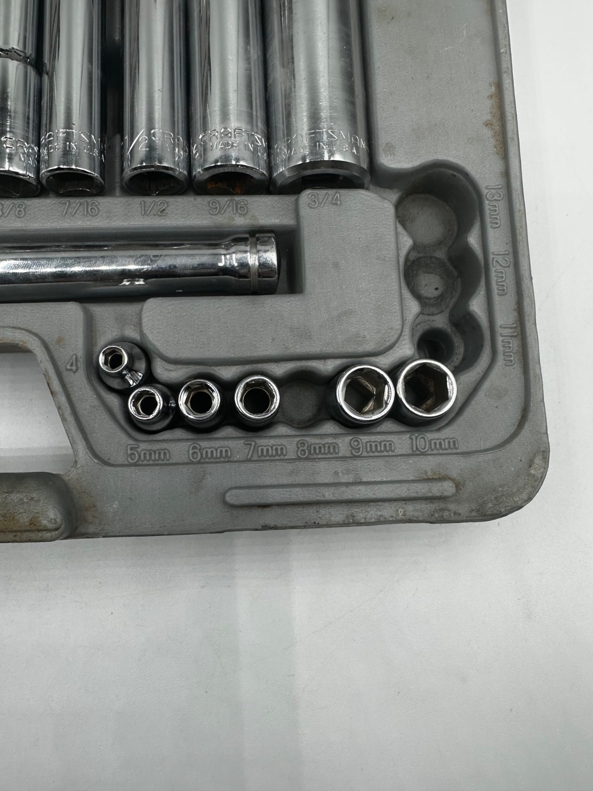 Craftsman 50pc Mechanics Ratchet Socket Set Metric & SAE Vtg USA MISSING PIECES