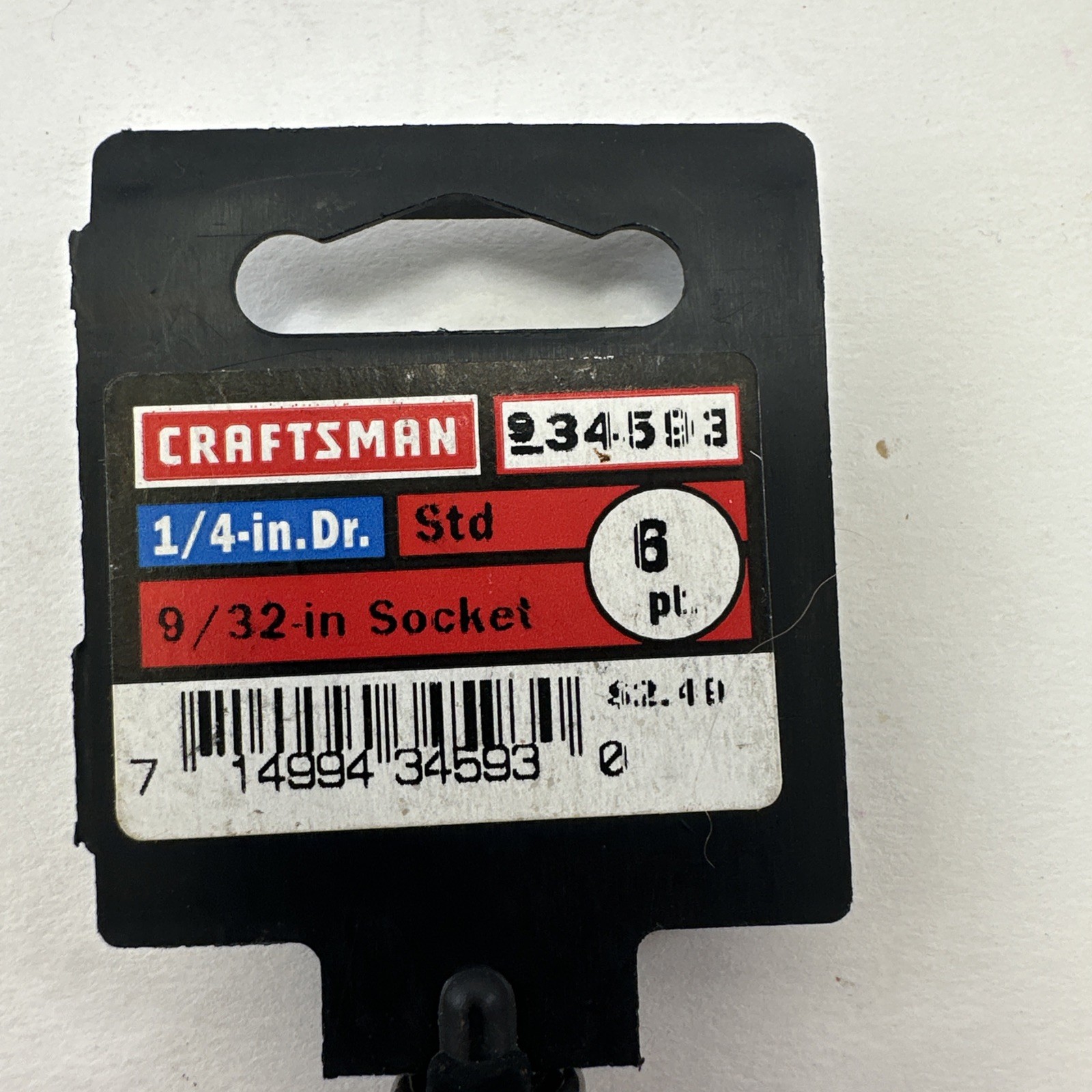 Craftsman 9/32” Socket 1/4” Drive 6 Pt. #34593 New NOS SAE