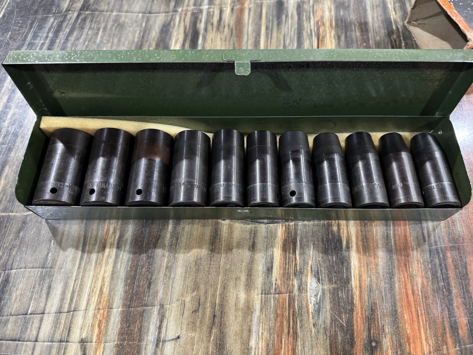 12-PIECE 1/2 SQUARE DRIVE DEEP IMPACT SOCKET SET VINTAGE MADE IN JAPAN