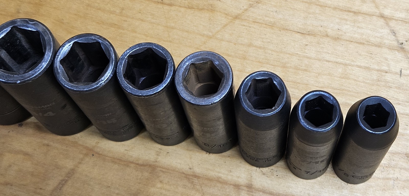 USA Used SAE Craftsman GK 1/2″ Drive Impact Socket Set 12 Pieces 3/8- 1 1/16