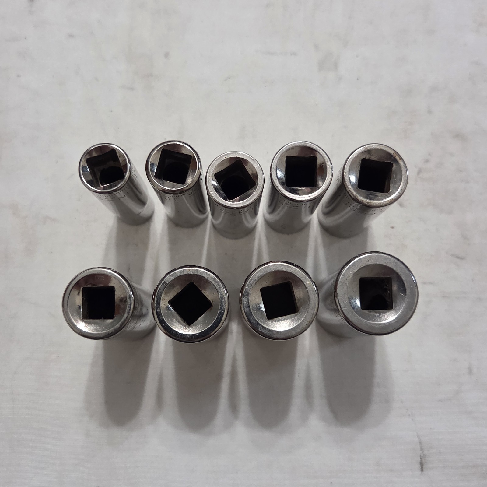 Craftsman -G- Metric 9pc 10mm – 19mm 6 Pt Deep Socket Set 3/8″ Dr. 934443 – USA