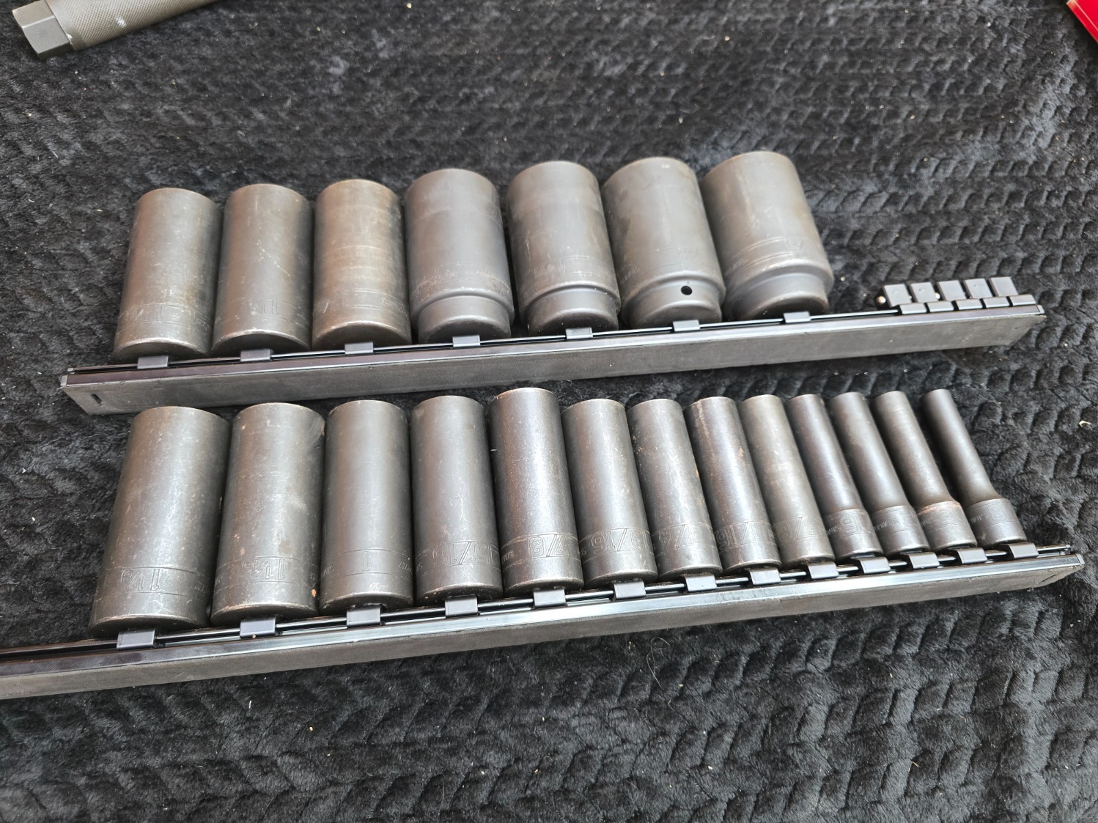 20 Piece 1/2 Drive Snap On Extra Deep Impact Master Socket Set 3/8 Though 1-9/16