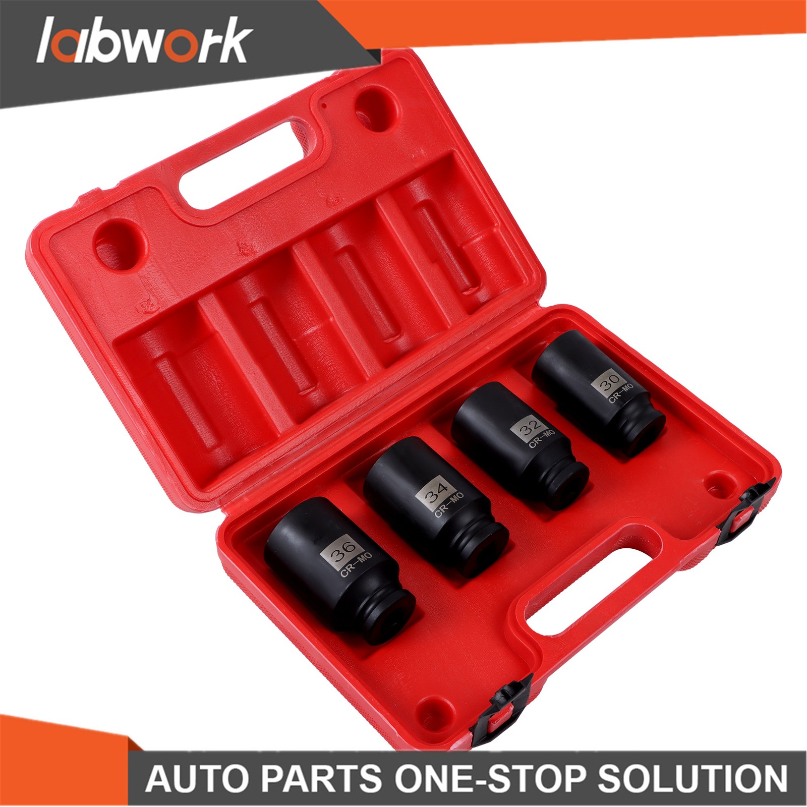 12 Point 30 32 34 36mm 1/2″ Drive Deep Spindle Axle Nut Impact Socket Set