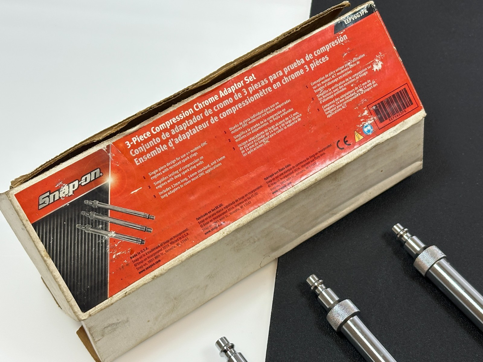 🇺🇸 Snap-on Tools USA 3pc EEPV6G3PK Chrome Compression Adaptor Set, Deep Reach