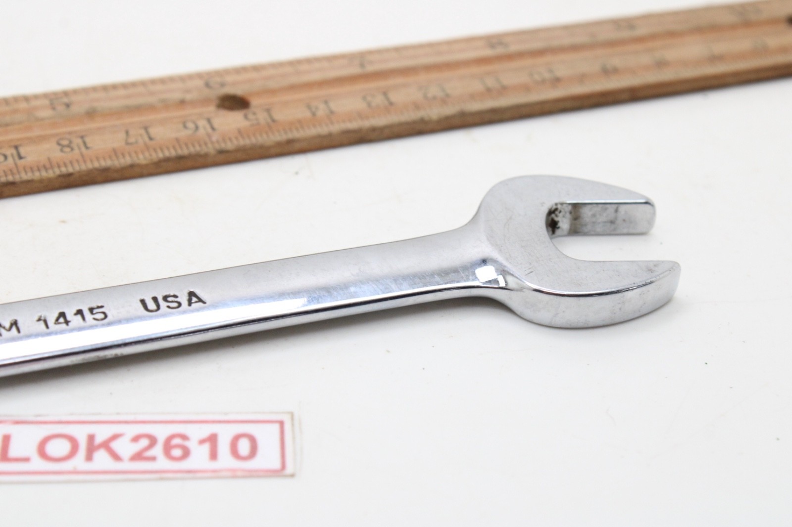 Snap-on VOM1415 14mm x 15mm Metric Open End Chrome Wrench 6-7/8″ USA