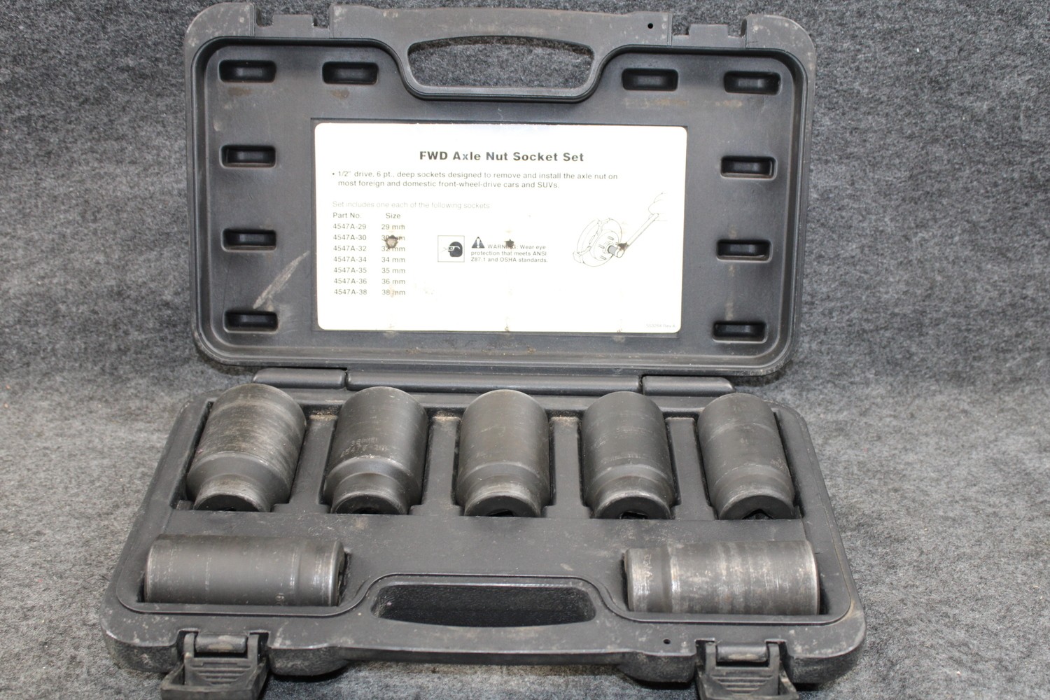 Mac Tools AS4547A Front Wheel Drive Axle Nut Socket Set w/Case (461939)