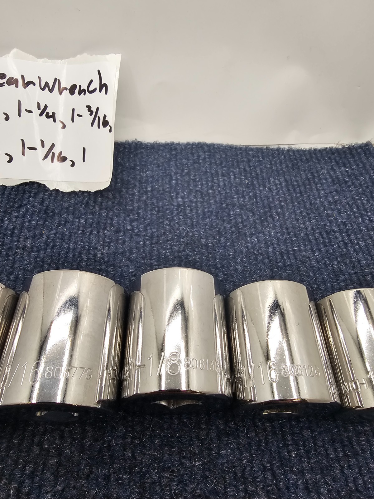 (6-PIECE) GearWrench 1/2 Drive, 12-Point Standard SAE Sockets Sizes 1″ to 1-1/2″