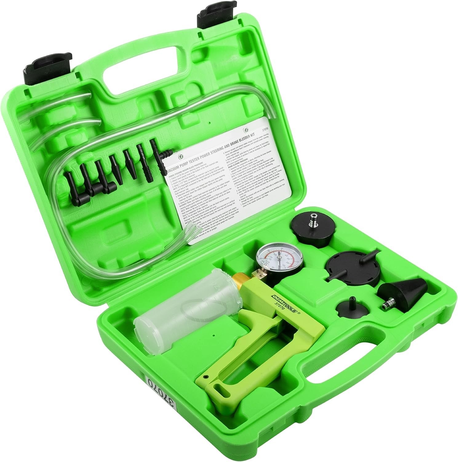 Brake Bleeder Kit with Vacuum Pump Gauge for Brake Power Steering Testing