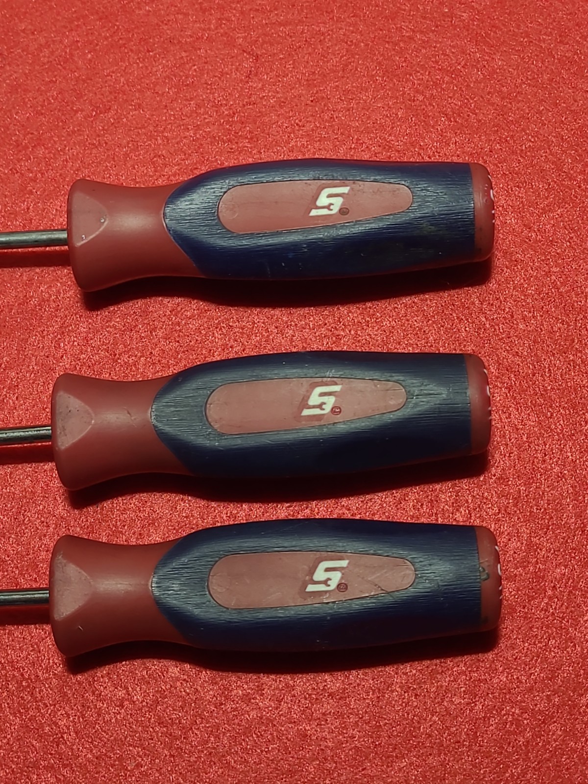 Snap On 3 Pc Mini Instinct Soft Grip Pick Set,Red White And Blue,SH3ASH45C