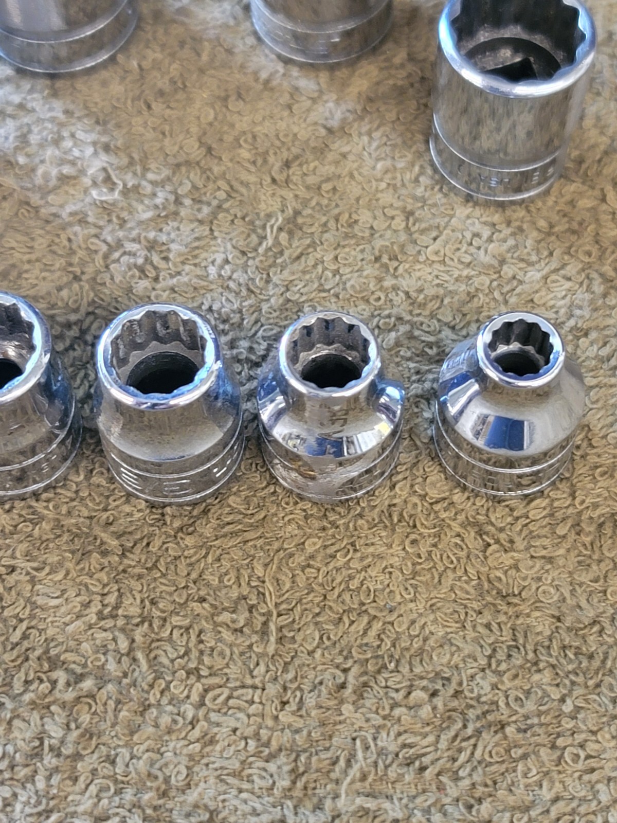9 Snap-on F241 201 081 Sae Socket Set 3/8″ Drive 3/4 11/16 5/8 9/16 1/2 5/16 1/4