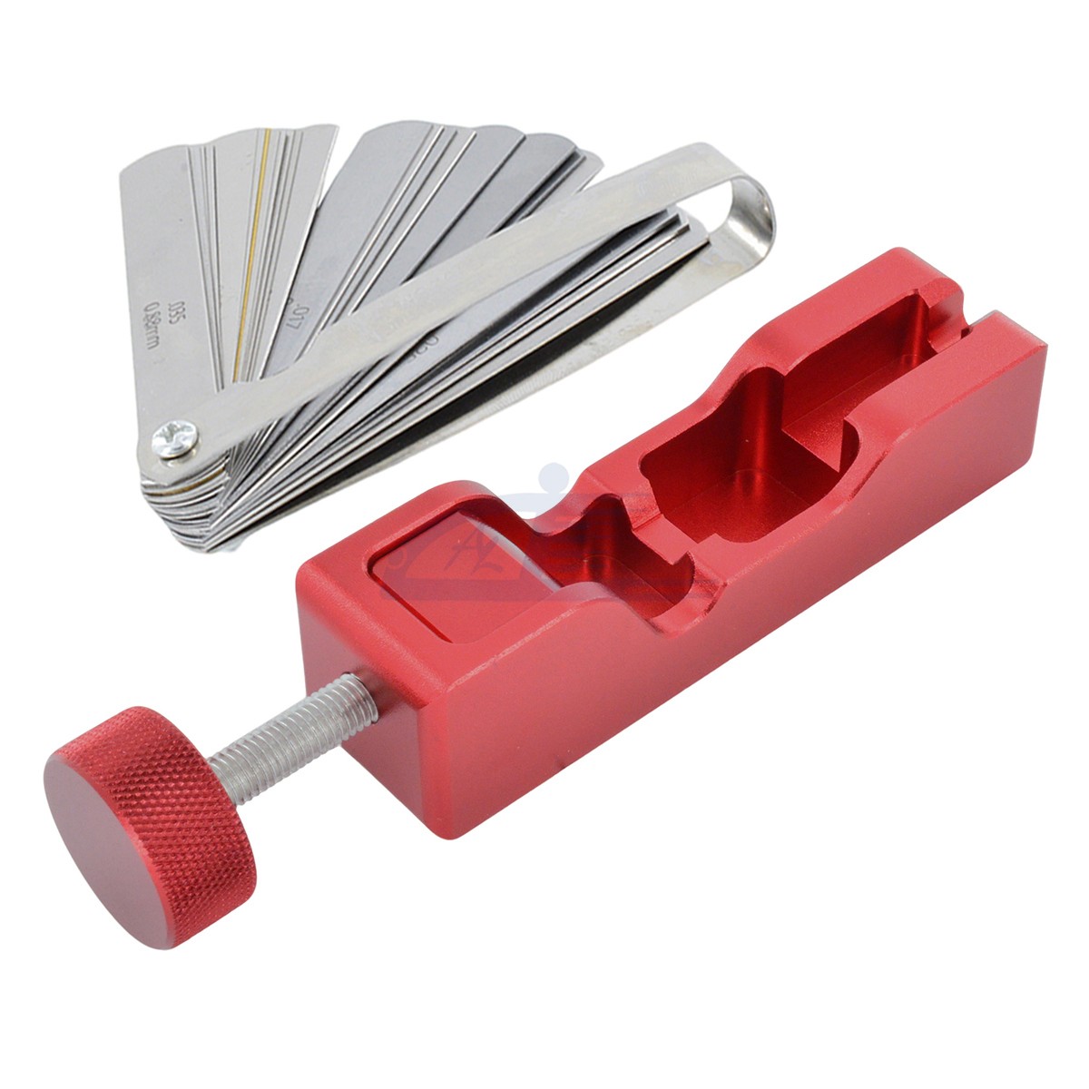 Spark Plug Gap Tool & 32 Blades Metric Feeler Gauge Filler Measuring Tools Red