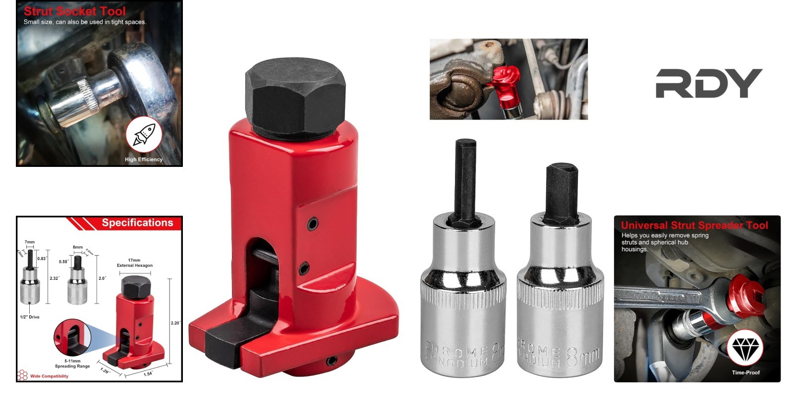 Universal Strut Spreader Tool 5-11 mm for Audi/VW/BMW/Ford – Compact & Durable