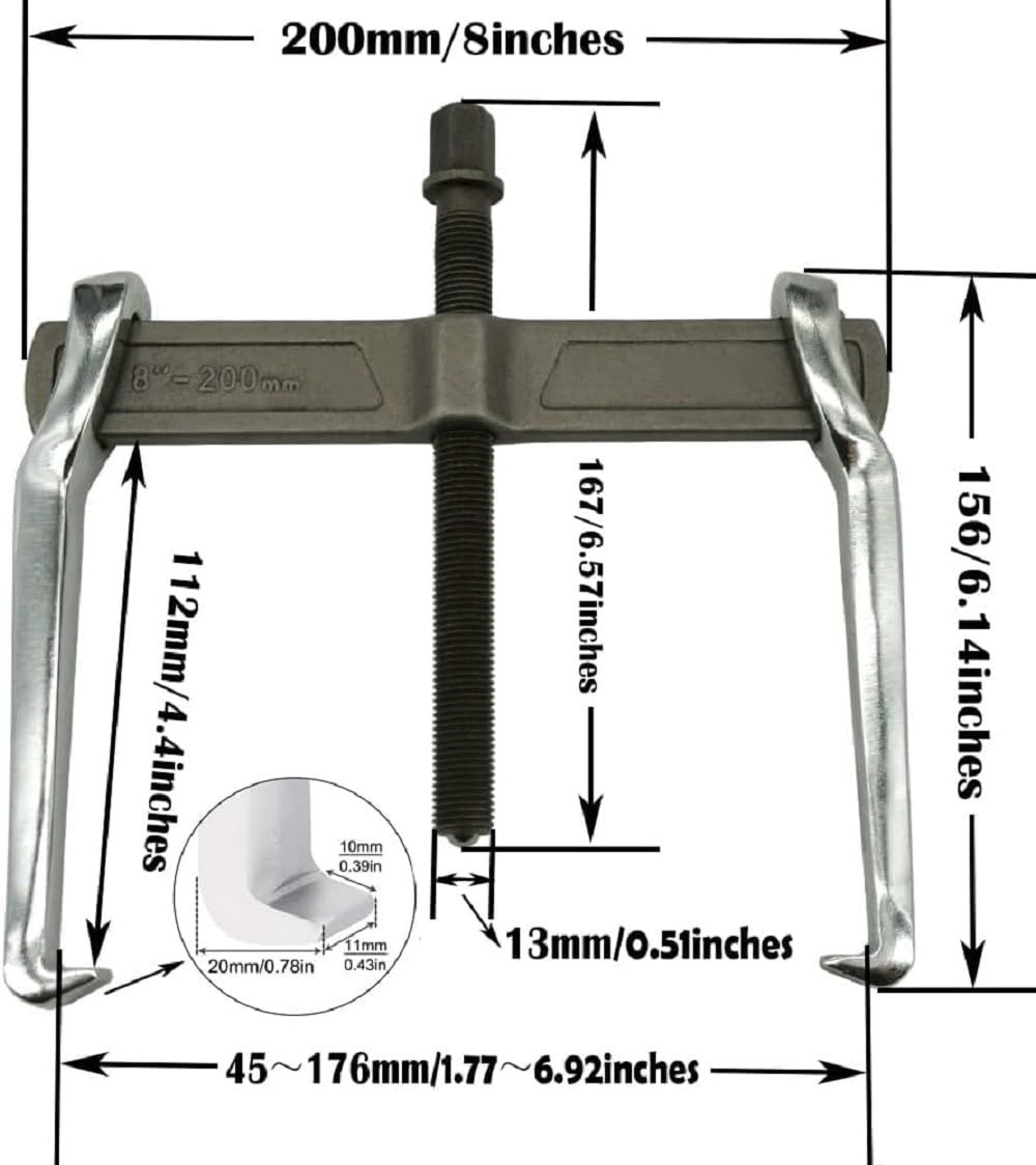 MANNIFEN 2 Jaw Puller, 2 Claw Gears Puller for Removal of Pulley 8inches