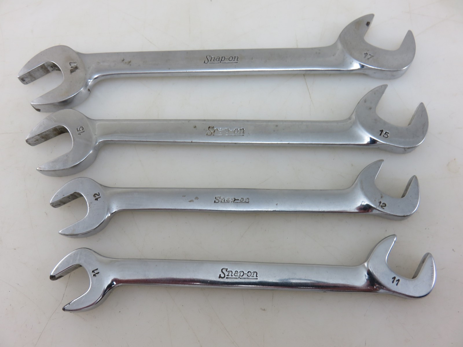 Snap-On VSM Series 4-Way Angle Open End Wrench 4pc Set 11mm, 12mm, 15mm, 17mm