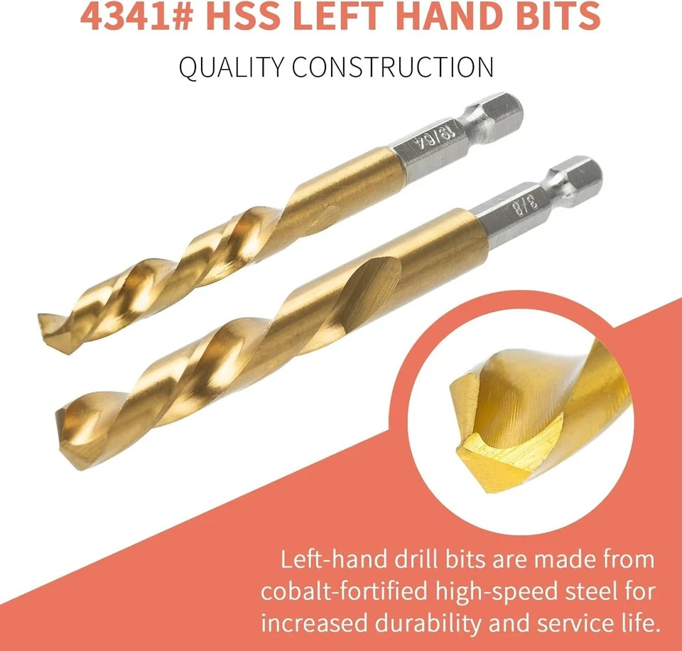 REBRA Screw Extractor and Left-Hand Drill Bit Set, Easy Out Broken One Size