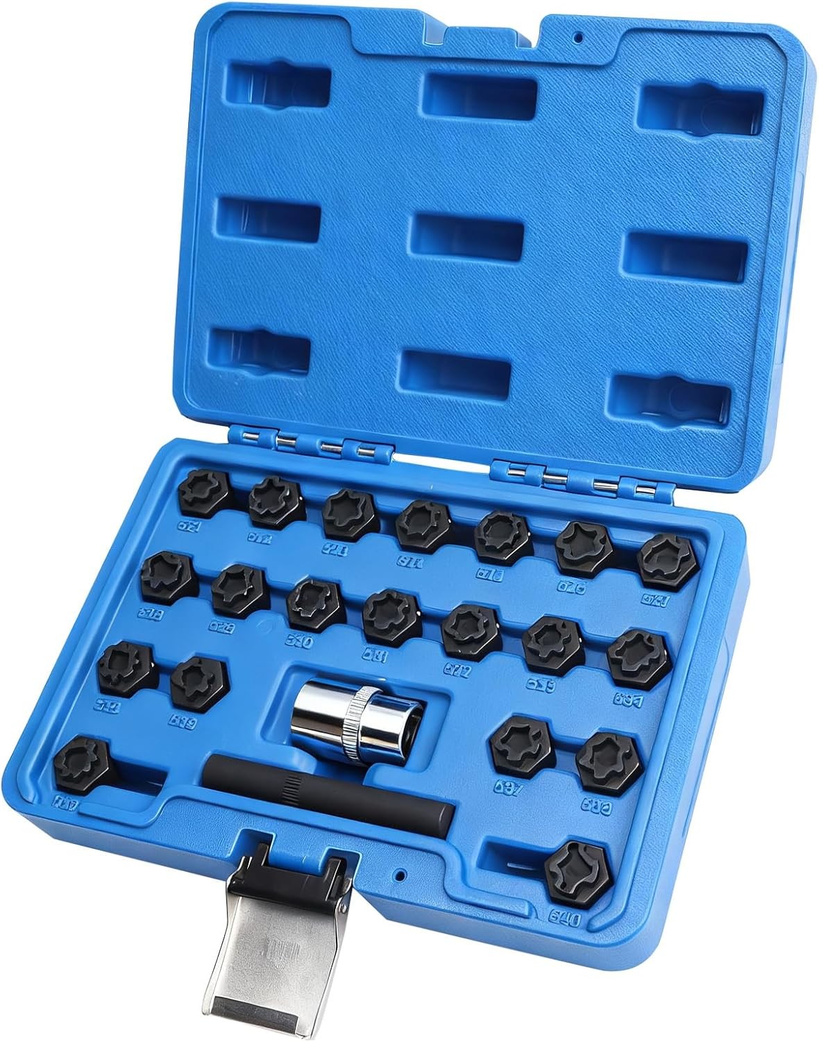 22PCS Locking Lug Nut Key Set Wheel Lock Removal Kit 521-540 Pattern