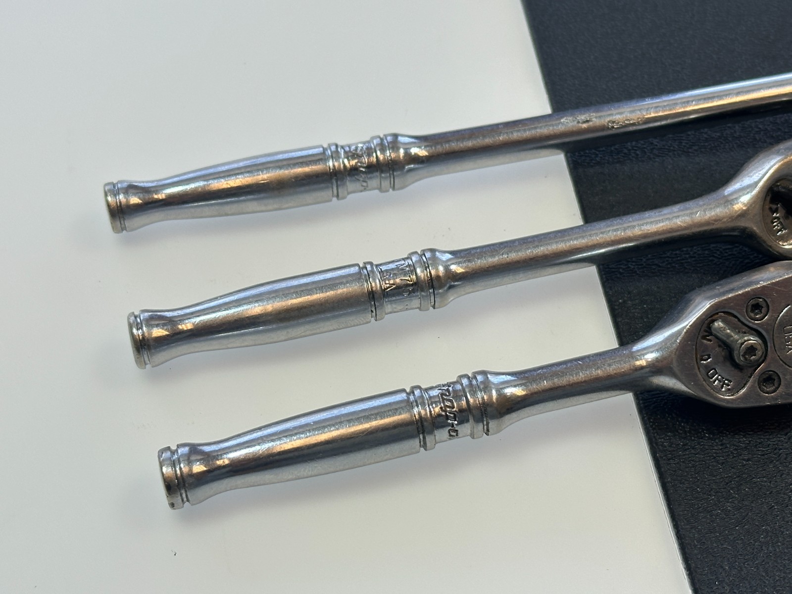 🇺🇸 Snap-on Tools USA 3pc 1/4” Drive Chrome Ratchet Set Lot TML830, TM75, TM830