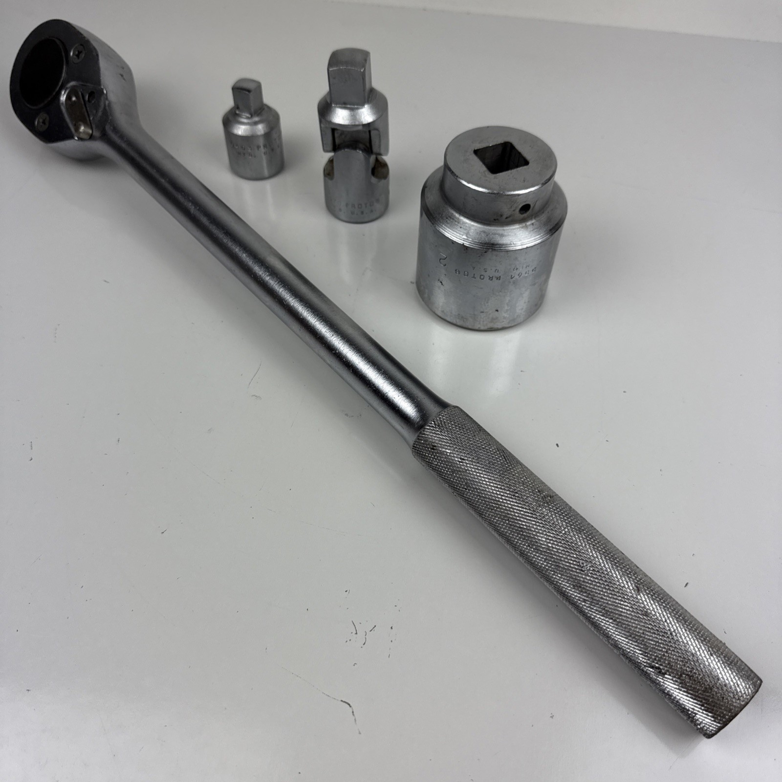 Vintage Proto 5649 Ratchet Wrench 3/4″ Drive Pear Head 20″ – 2” Socket & Swivel