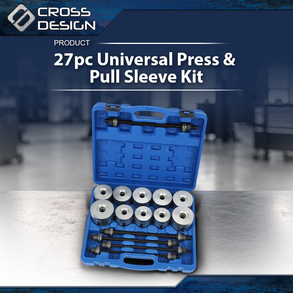 Universal Press & Pull Sleeve Kit Bush Bearing Removal Insertion Tool Set 27PCS