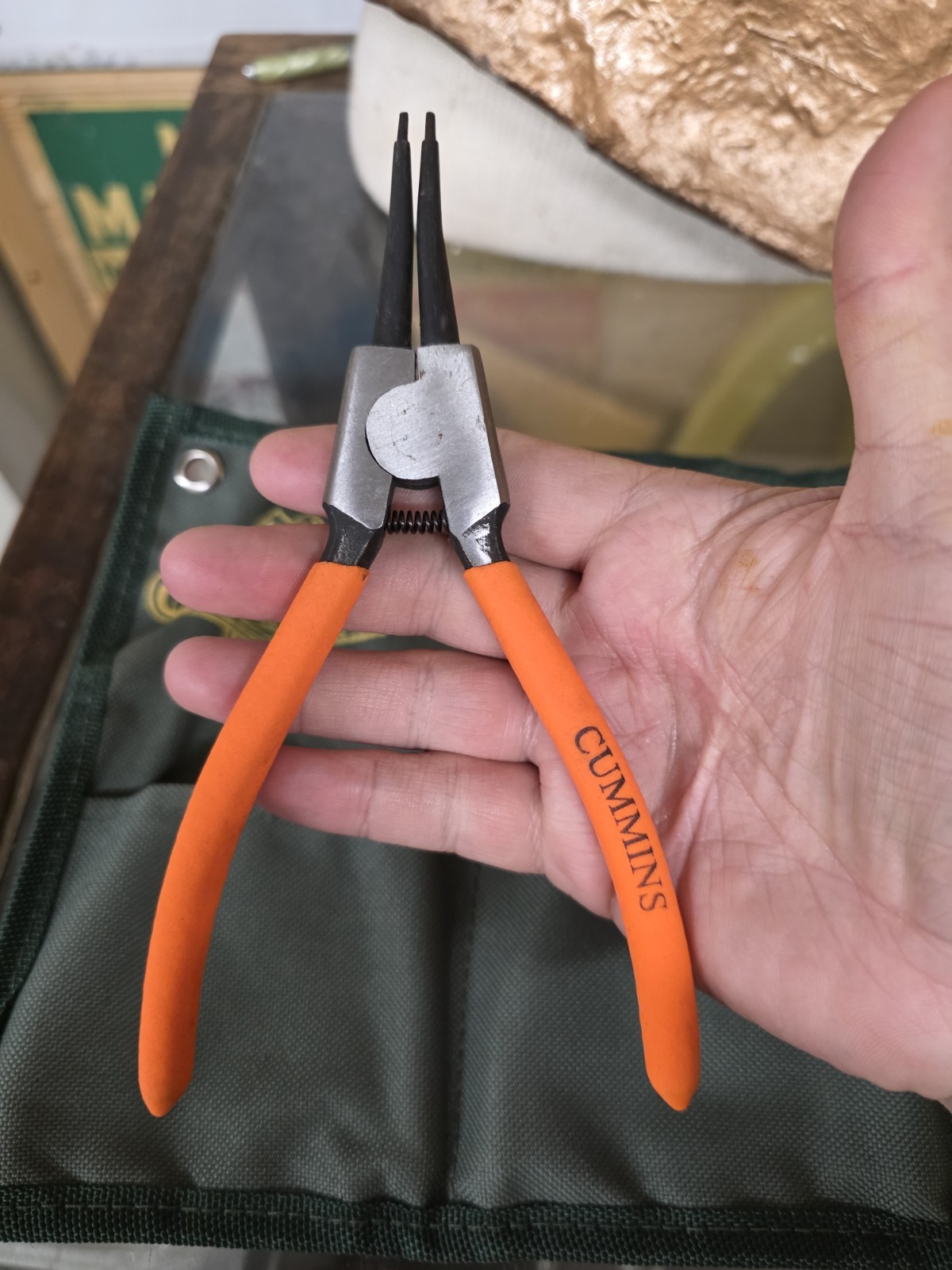 Vintage Cummins Industrial Tools 4pc. Heavy Duty Snap Ring Pliers Orange 5728