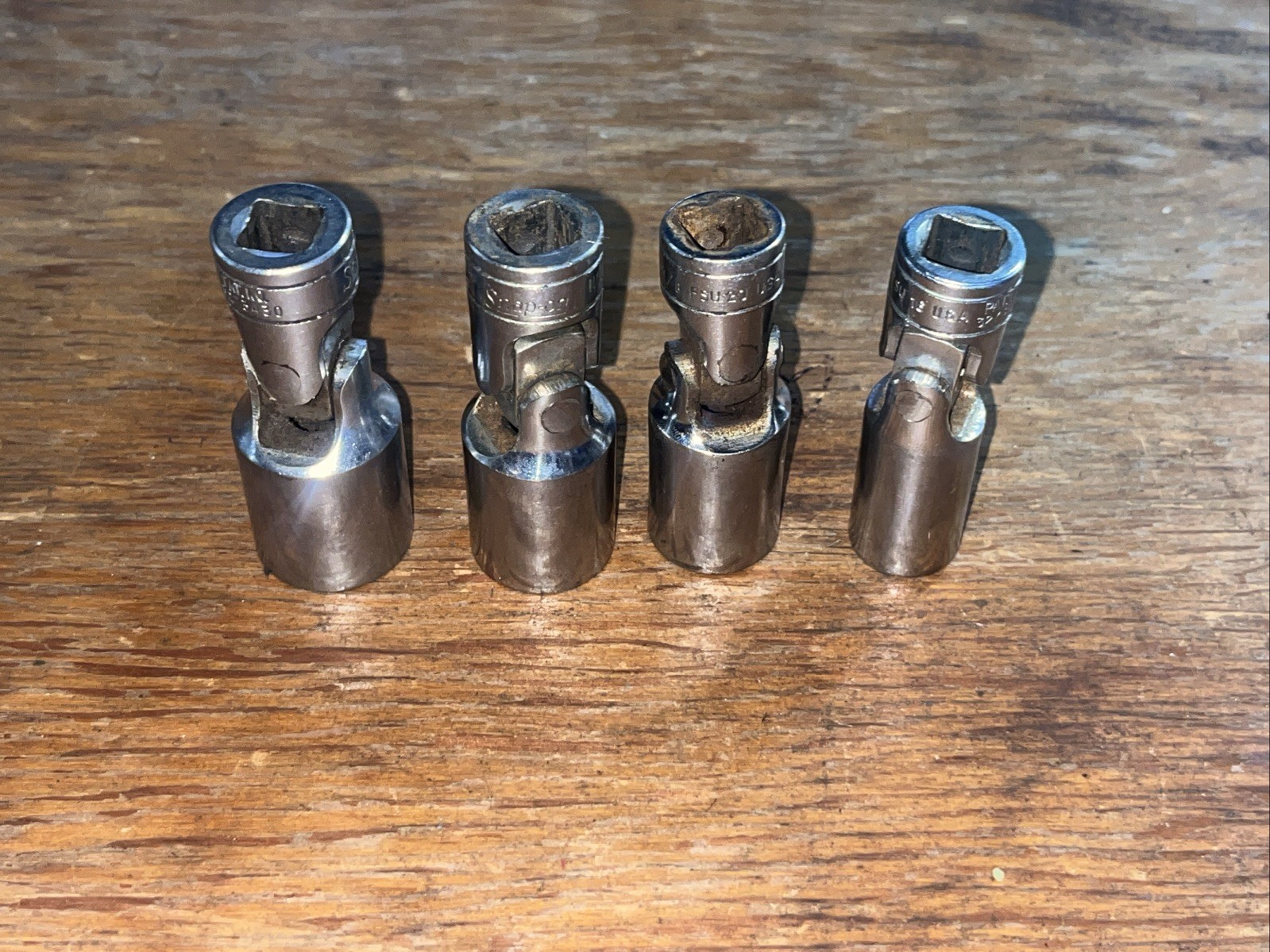 Snap On set of 4, 3/8″ Drive 6 pt Flank Drive Deep Universal Socket, FSU 1/2-3/4