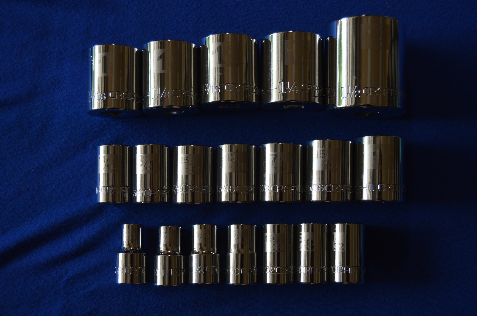 Craftsman 19 PC 1/2Dr 12PT SAE Socket Laser 3/8 to 1-1/2″,19/32,21/32,25/32 478