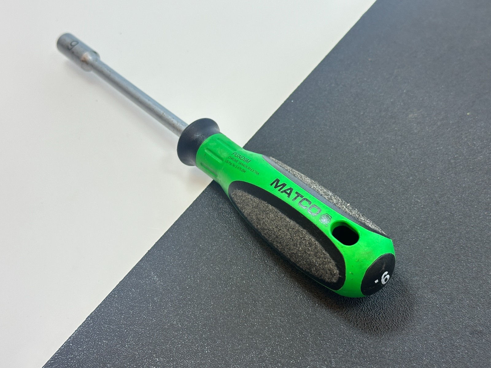 Matco Tools (Witte Germany) PGND9M Metric 9mm Nut Driver, Green Soft Grip, 10″ L