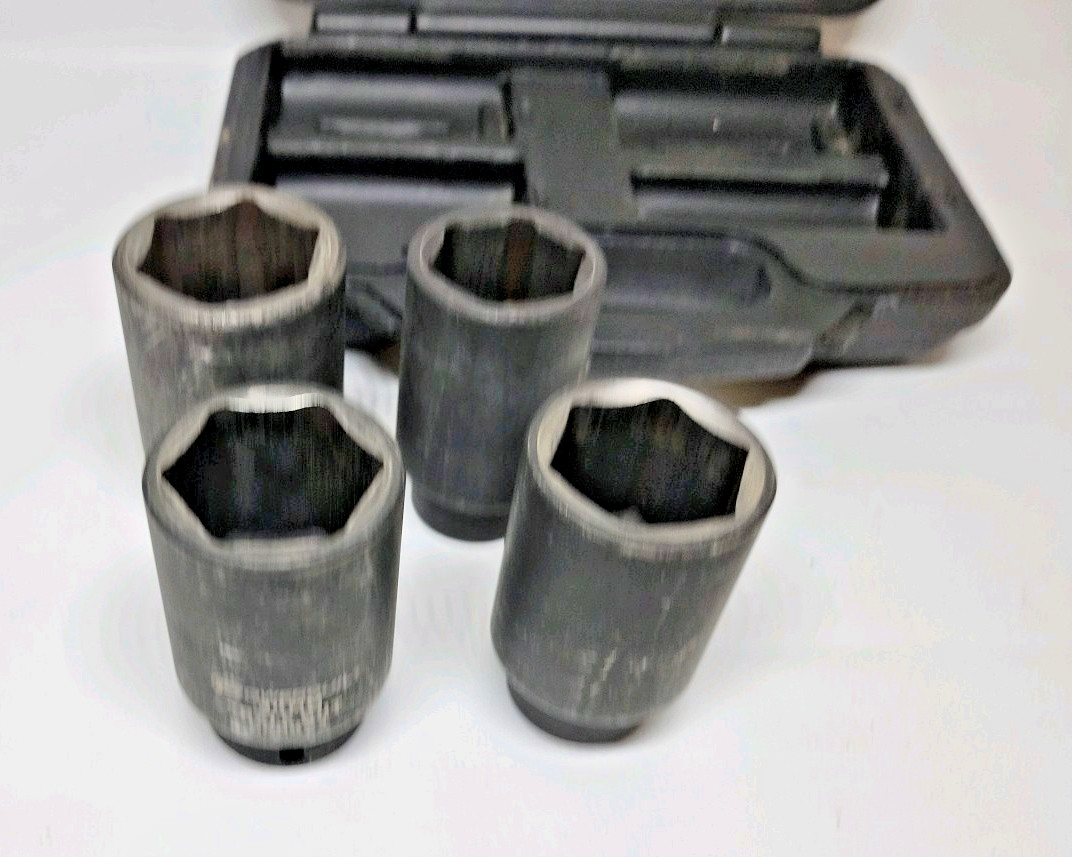 POWER BUILT ,AXLE NUT SOCKET SET, 648635, 4PC.WITH HARD CASE, KIT 10 ( B4)
