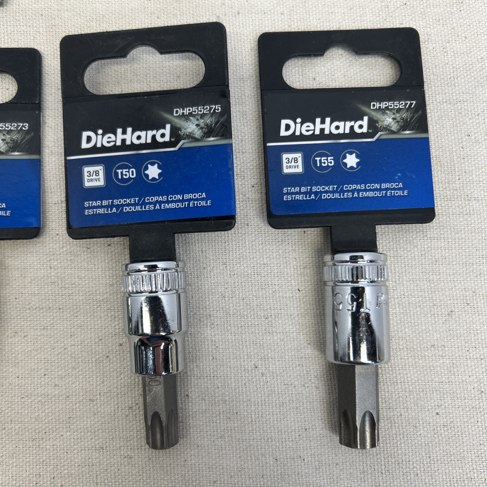 Diehard Torx Bit Set 3/8 Drive T15,T20,T25,T27,T30,T40,T45,T50,T55 9 Piece Set